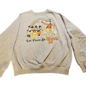 Disney "Let There Be Love" rainbow character crew neck sweatshirt Medium